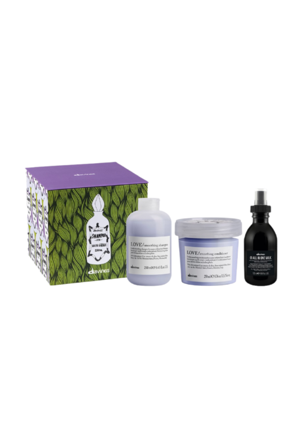 Box Love Smoothing Anti Frizz Shampoo + Acondicionador 250ml + All in one Milk 135ml  Davines