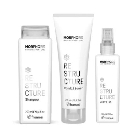 Restructure Pack Shampoo Acondicionador 250ml Leave-In 150ml Daño Severo Morphosis Framesi