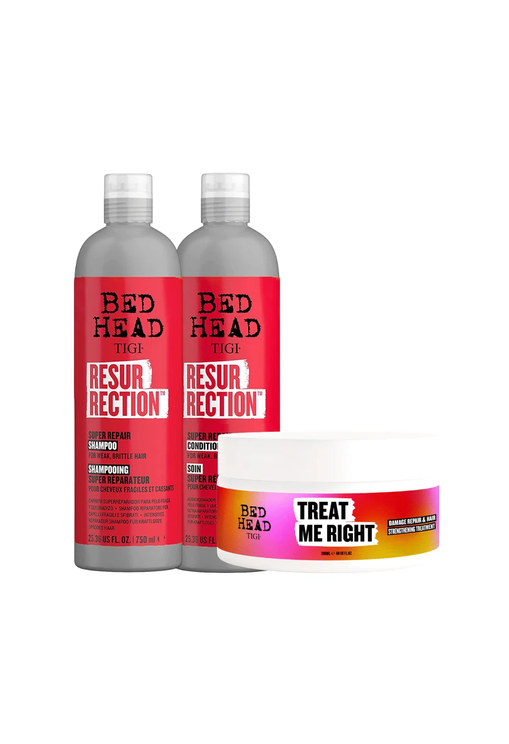 Resurrection Tripack Shampoo + Acondicionador + Mascarilla Treat Me Right TIGI Bed Head