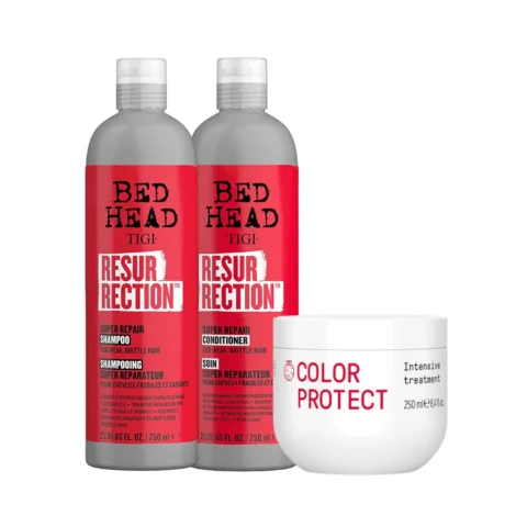 Resurrection Tripack 750ml Shampoo + Acondicionador + Mascarilla Cuidado Color TIGI Bed Head